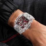 Shop Authentic Guess Phoenix Quartz Burgundy Dial Transparent Silicone Strap Watch For Men - GW0499G9 - Luxxuri
