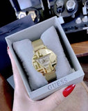  Shop Authentic Guess Iconic Quartz Gold Dial Gold Mesh Bracelet Watch For Women - GW0527L2 - Luxxuri
