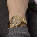 Shop Authentic Guess Lily Quartz Gold Dial Gold Steel Strap Watch For Women - GW0528L2 - Luxxuri