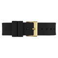 Guess Queen Quartz Gold Dial Black Silicone Strap Watch For Women - GW0536L3