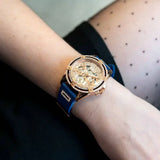  Shop Authentic Guess Queen Quartz Crystals Rose Gold Dial Blue Silicone Strap Watch For Women - GW0536L5 - Luxxuri