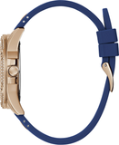  Shop Authentic Guess Queen Quartz Crystals Rose Gold Dial Blue Silicone Strap Watch For Women - GW0536L5 - Luxxuri