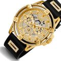  Shop Authentic Guess King Quartz Crystals Gold Dial Black Silicone Strap Watch For Men - GW0537G2 - Luxxuri