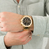  Shop Authentic Guess Edge Chronograph Black Dial Gold Steel Strap Watch For Men - GW0539G2 - Luxxuri