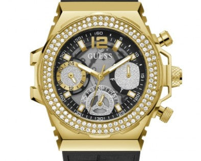  Shop Authentic Guess Fusion Chronograph Black Dial Black Leather Strap Watch For Women - GW0553L4 - Luxxuri