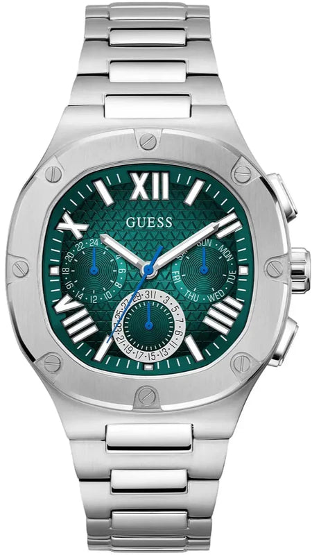 Shop Authentic Guess Headline Quartz Green Dial Silver Steel Strap Watch For Men - GW0572G6 - Luxxuri