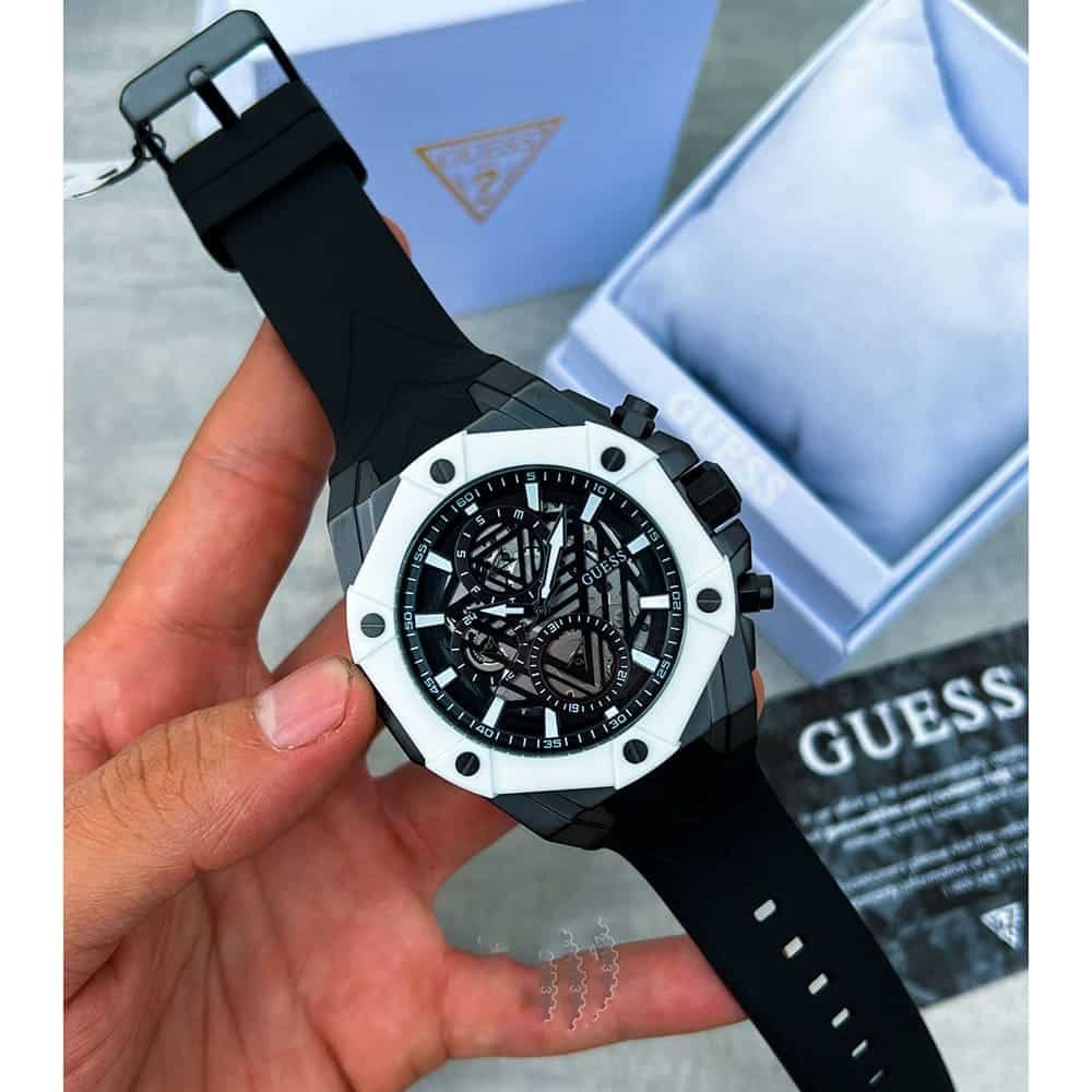 Shop Authentic Guess Formula Chronograph Black Dial Black Silicone Strap Watch For Men - GW0579G1 - Luxxuri