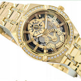  Shop Authentic Guess Allara Quartz Gold Dial Gold Steel Strap Watch For Women - GW0604L2 - Luxxuri