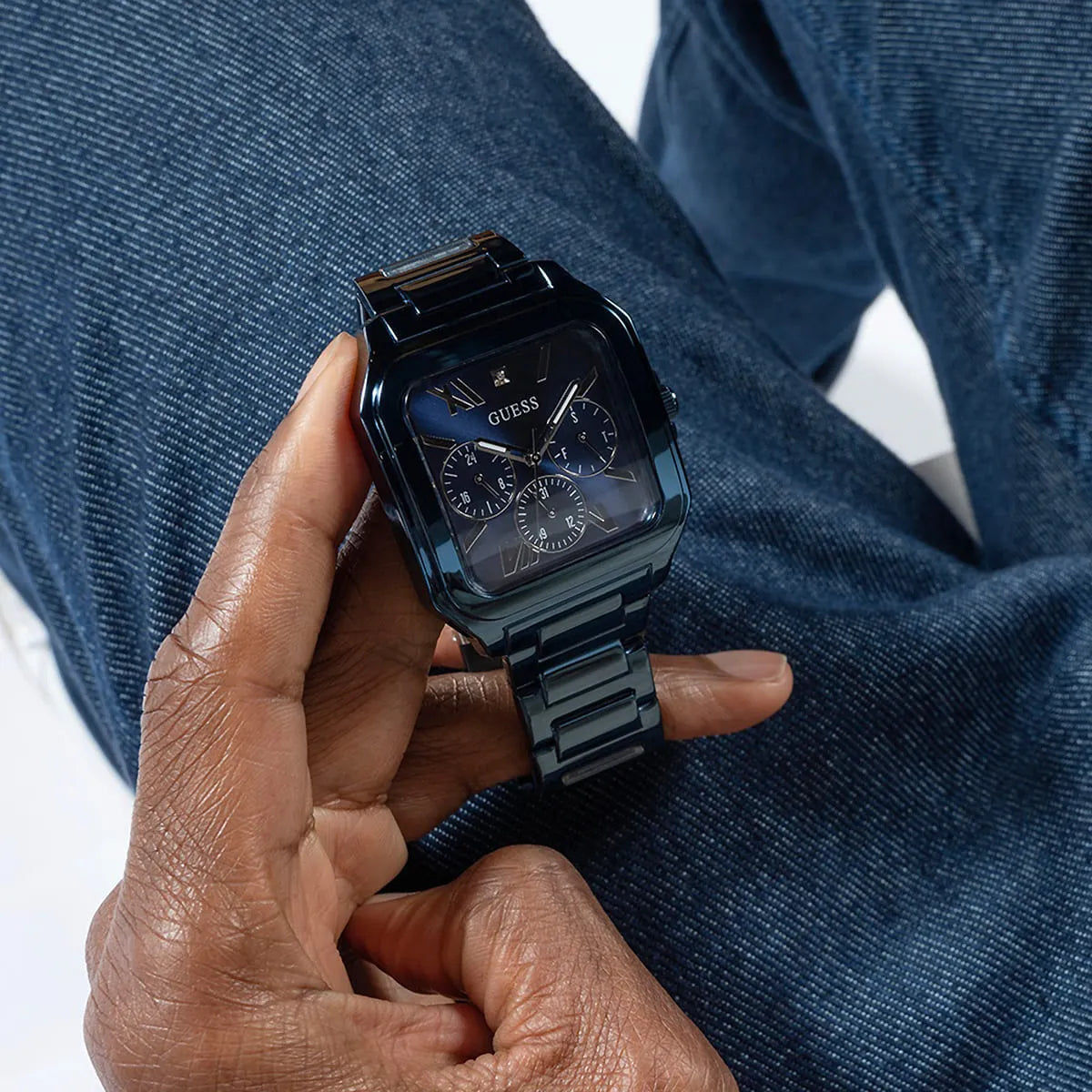 Guess Dress Multifunction Blue Dial Blue Steel Strap Watch for Men - GW0631G3