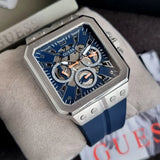  Shop Authentic Guess Leo Chronograph Navy Blue Dial Blue Silicone Strap Watch For Men - GW0637G1 - Luxxuri