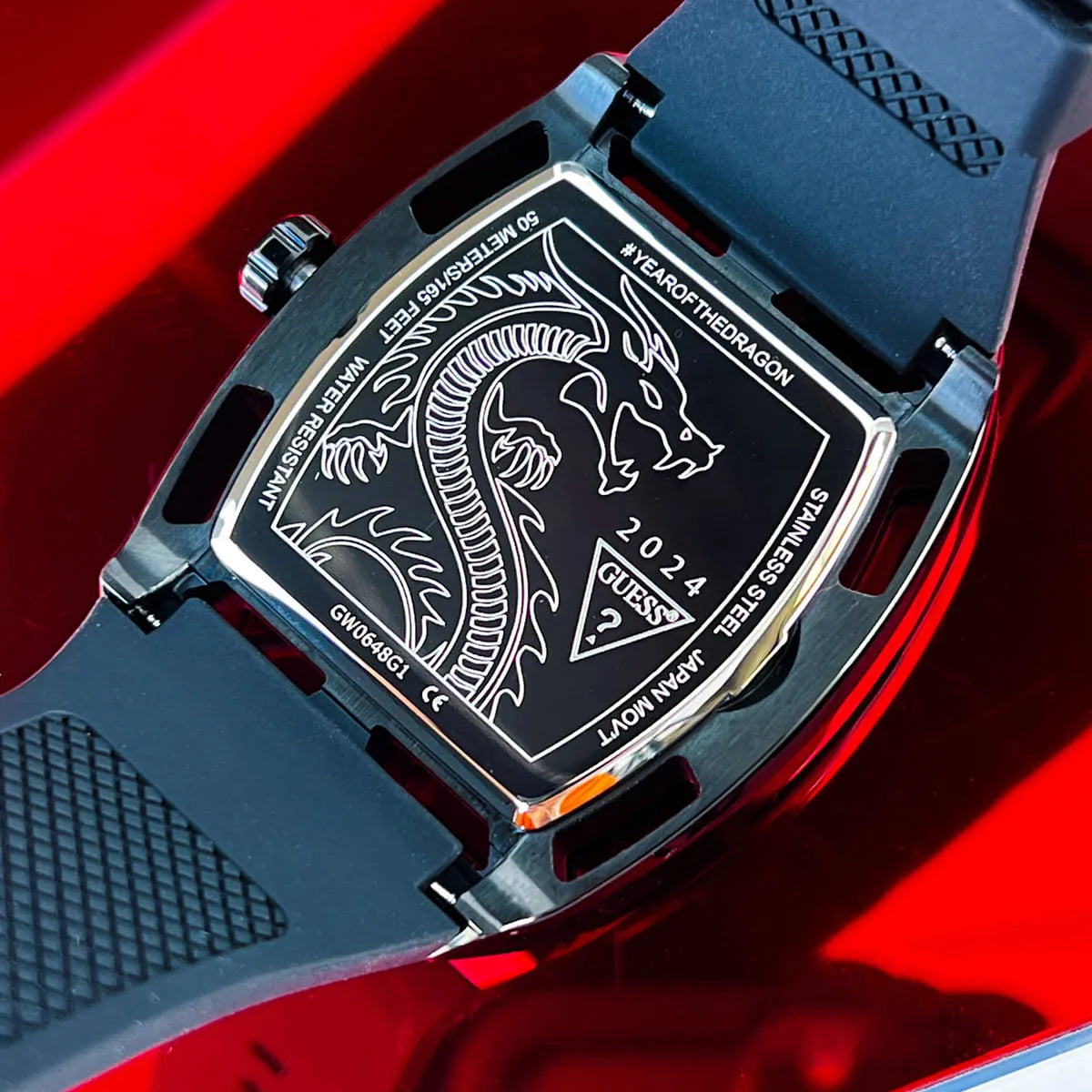  Shop Authentic Guess Legend Analog Black Dial Black Rubber Strap Watch For Men - GW0648G1 - Luxxuri