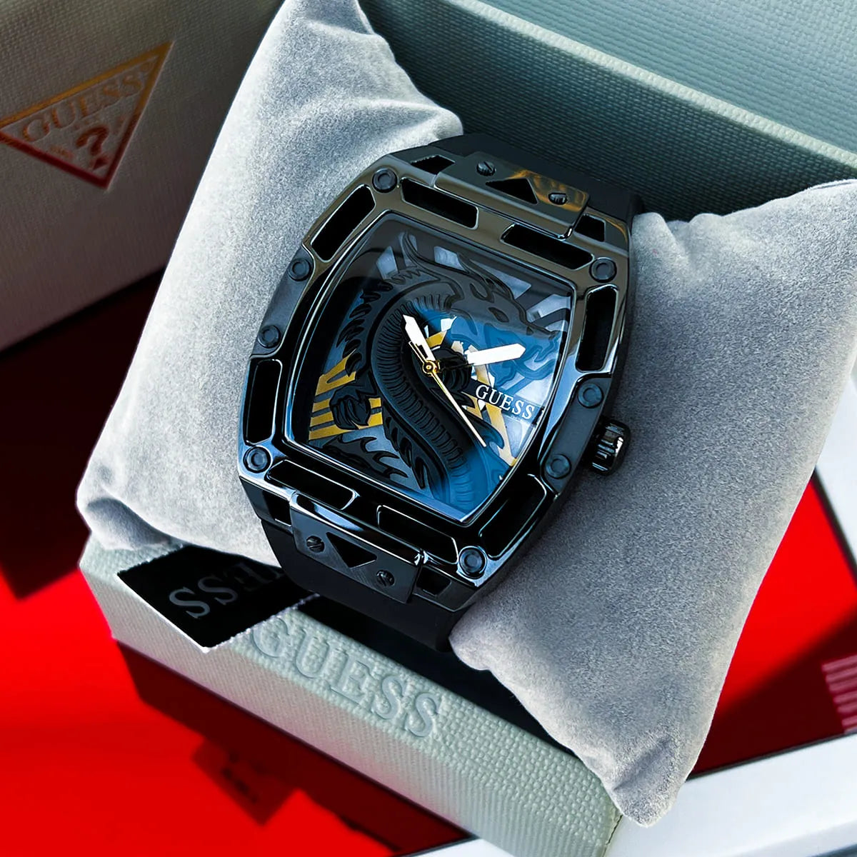  Shop Authentic Guess Legend Analog Black Dial Black Rubber Strap Watch For Men - GW0648G1 - Luxxuri