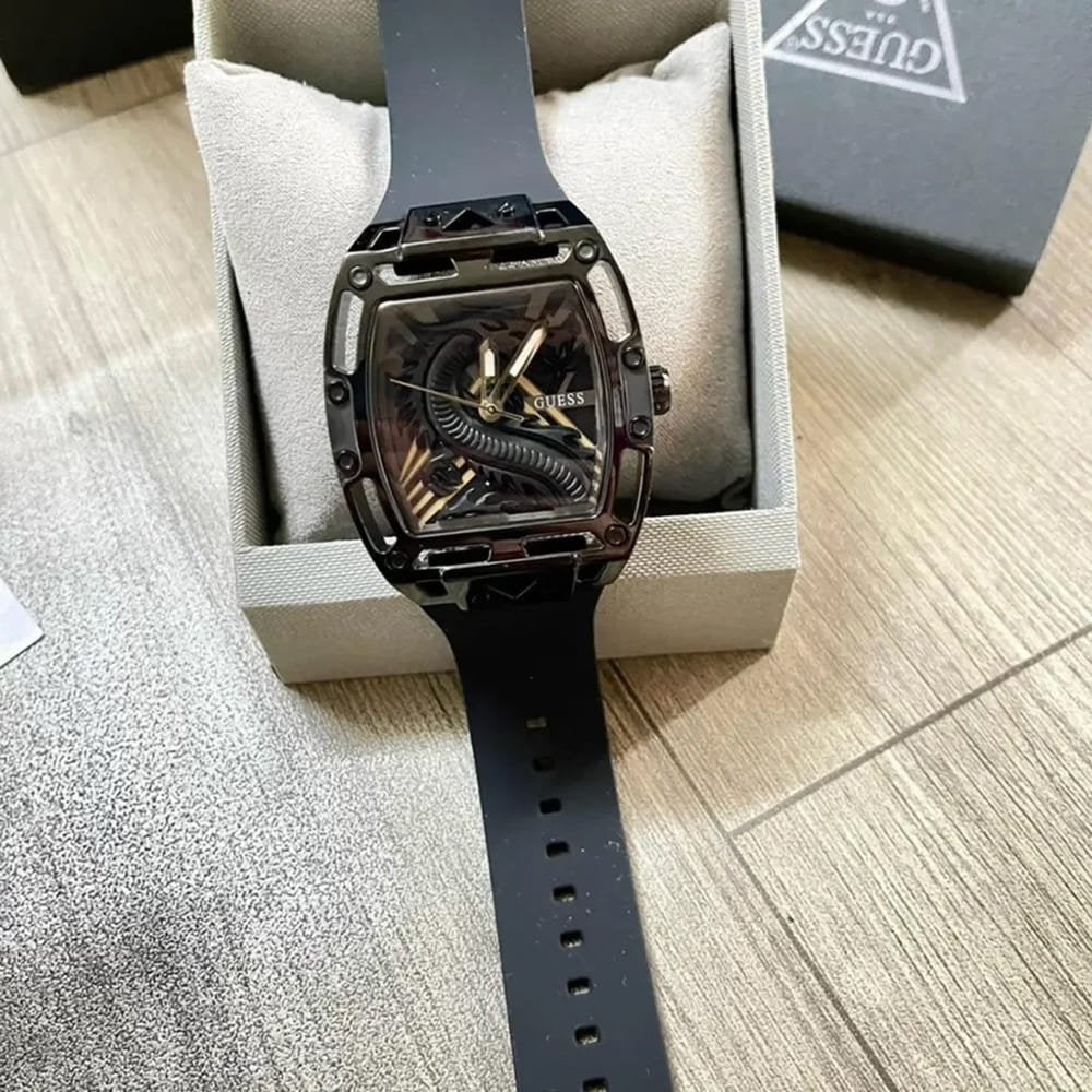  Shop Authentic Guess Legend Analog Black Dial Black Rubber Strap Watch For Men - GW0648G1 - Luxxuri