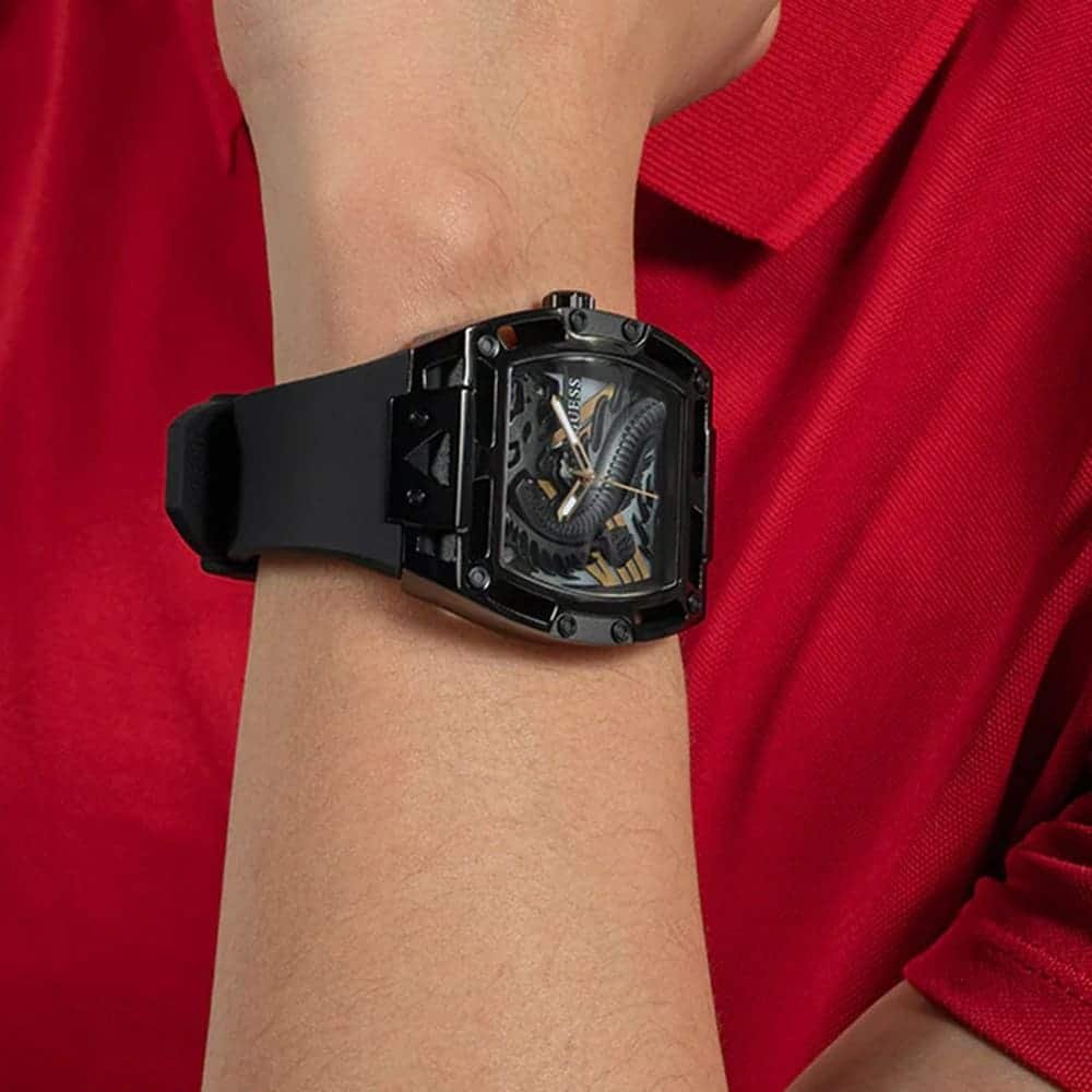  Shop Authentic Guess Legend Analog Black Dial Black Rubber Strap Watch For Men - GW0648G1 - Luxxuri