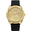  Shop Authentic Guess Cubed Analog Gold Dial Black Silicone Strap Watch For Women - GW0665L1 - Luxxuri