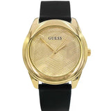  Shop Authentic Guess Cubed Analog Gold Dial Black Silicone Strap Watch For Women - GW0665L1 - Luxxuri
