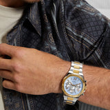  Shop Authentic Guess Equity Analog Blue Dial Two Tone Steel Strap Watch For Men - GW0703G3 - Luxxuri