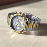  Shop Authentic Guess Equity Analog Blue Dial Two Tone Steel Strap Watch For Men - GW0703G3 - Luxxuri