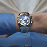  Shop Authentic Guess Equity Analog Blue Dial Two Tone Steel Strap Watch For Men - GW0703G3 - Luxxuri
