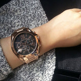  Shop Authentic Michael Kors Bradshaw Black Dial Rose Gold Steel Strap Watch for Women - MK5854 - Luxxuri