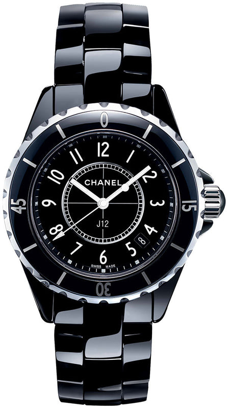  Shop Authentic Chanel J12 Quartz Ceramic Black Dial Black Steel Strap Watch for Women - J12 H0682 - Luxxuri