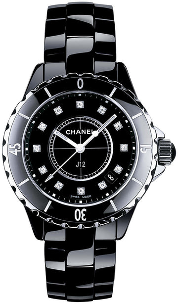  Shop Authentic Chanel J12 Quartz Diamonds Black Dial Black Steel Strap Watch for Women - J12 H1625 - Luxxuri