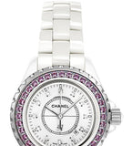  Shop Authentic Chanel J12 Sapphire Bezel Ceramic White Dial White Steel Strap Watch for Women - J12 H2010 - Luxxuri