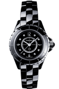 Chanel J12 Diamonds Black Dial Black Steel Strap Watch for Women - J12 H2569