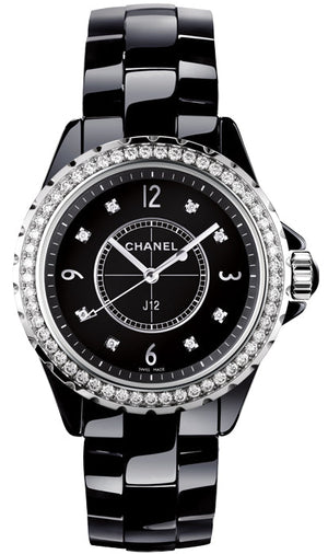  Shop Authentic Chanel J12 Diamonds Ceramic Black Dial Black Steel Strap Watch for Women - J12 H3108 - Luxxuri