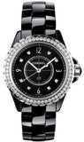  Shop Authentic Chanel J12 Diamonds Ceramic Black Dial Black Steel Strap Watch for Women - J12 H3108 - Luxxuri