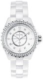  Shop Authentic Chanel J12 Quartz Diamonds White Dial White Steel Strap Watch for Women - J12 H3110 - Luxxuri
