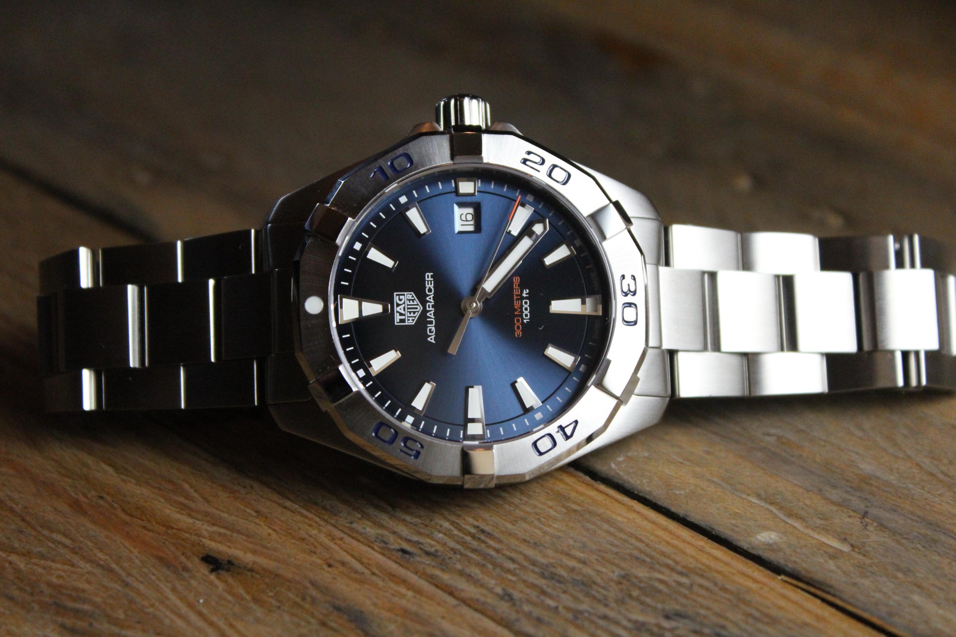  Shop Authentic Tag Heuer Aquaracer Blue Dial Silver Steel Strap Watch for Men - WBD1112.BA0928 - Luxxuri