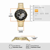  Shop Authentic Armani Exchange Cayde Chronograph Black Dial Gold Steel Strap Watch for Men - AX2747 - Luxxuri