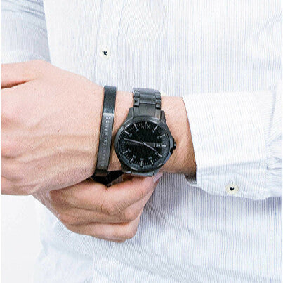  Shop Authentic Armani Exchange Hampton Black Dial Black Steel Strap Watch For Men - AX7101 - Luxxuri