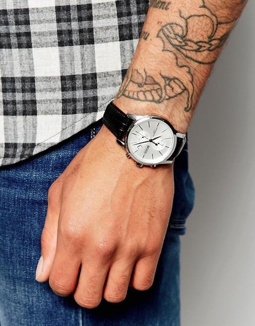  Shop Authentic Hugo Boss Jet Silver Dial Black Leather Strap Watch for Men - 1513282 - Luxxuri