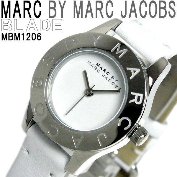 Marc Jacobs Blade White Dial White Leather Strap Watch for Women - MBM1097