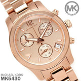  Shop Authentic Michael Kors Runway Chronograph Rose Gold Dial Rose Gold Steel Strap Watch for Women - MK5430 - Luxxuri
