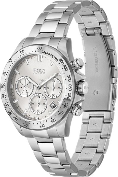 Shop Authentic Hugo Boss Ikon Chronograph White Dial Silver Steel Strap Watch for Men - 1512962 - Luxxuri