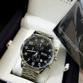  Shop Authentic Hugo Boss Aeroliner Chronograph Black Dial Silver Steel Strap Watch For Men - 1512446 - Luxxuri