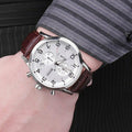  Shop Authentic Hugo Boss Aeroliner Chronoraph White Dial Brown Leather Strap Watch For Men - HB1512447 - Luxxuri