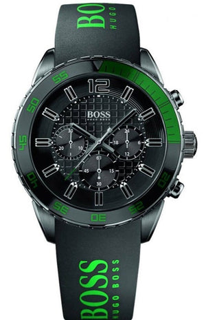  Shop Authentic Hugo Boss Aeroliner Chronograph Black Dial Green Rubber Strap Watch For Men - HB1512847 - Luxxuri