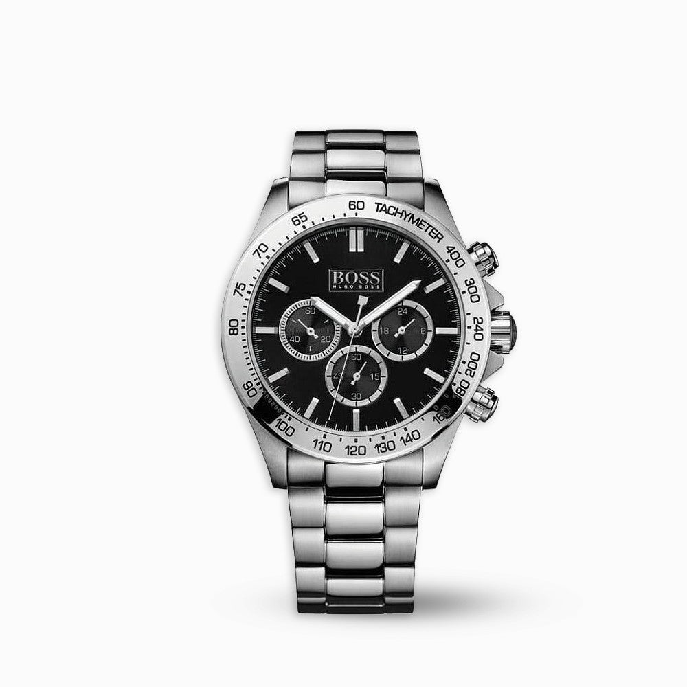  Shop Authentic Hugo Boss Ikon Black Dial Silver Steel Strap Watch for Men - 1512965 - Luxxuri