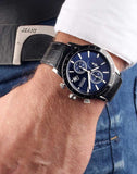  Shop Authentic Hugo Boss Rafale Chronograph Quartz Blue Dial Black Leather Strap Watch For Men - HB1513391 - Luxxuri