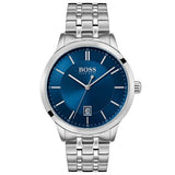  Shop Authentic Hugo Boss Officer Chronograph Blue Dial Silver Steel Strap Watch for Men - 1513615 - Luxxuri
