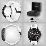  Shop Authentic Hugo Boss Velocity Black Dial White Rubber Strap Watch for Men - 1513718 - Luxxuri