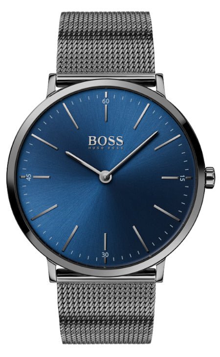 Shop Authentic Hugo Boss Horizon Blue Dial Black Mesh Bracelet Watch for Men - 1513734 - Luxxuri