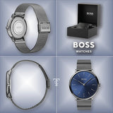  Shop Authentic Hugo Boss Horizon Blue Dial Black Mesh Bracelet Watch for Men - 1513734 - Luxxuri