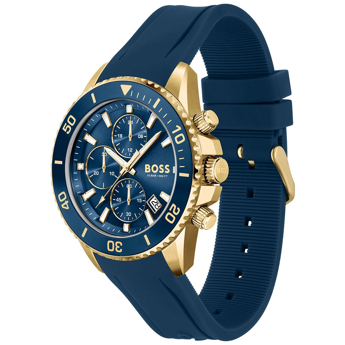  Shop Authentic Hugo Boss Admiral Blue Dial Blue Rubber SIlicon Strap Watch for Men - 1513965 - Luxxuri