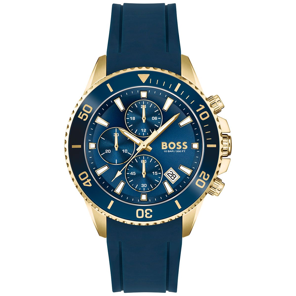  Shop Authentic Hugo Boss Admiral Blue Dial Blue Rubber SIlicon Strap Watch for Men - 1513965 - Luxxuri
