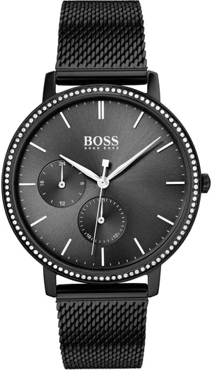  Shop Authentic Hugo Boss Infinity Black Dial Black Mesh Bracelet Watch for Women -1502521 - Luxxuri